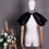 Romance Nylon Sheer Cape Sleeveless Shoulder Cover Bride-Black 4