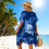 Stilvolles Sonnenschutz-Poncho-Badeanzugkleid mit-Weiß 6