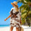 Floral Pattern Beach Dress For Beach Vacation-Navy blue 7