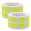 2Rolls Yellow Neon Teardrop Stickers Writable Tags 1