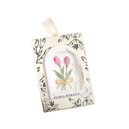 Belle serviette brodée sur le thème des fleurs, cadeau-Champagne