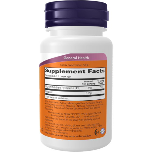NOW Foods NOW Supplements Melatonin 3mg Chewable Lozenges - 90 Count 1