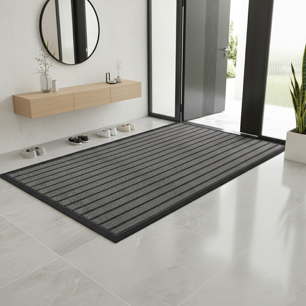 Imperial Rooms (, 60X90 Cm) Non Slip Rubber Mat Door Mats Indoor Outdoor Grey