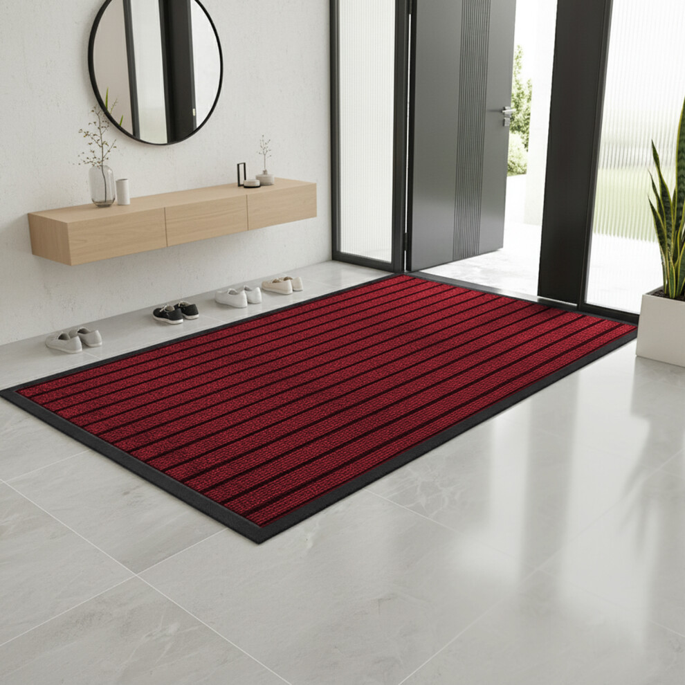 Imperial Rooms (, 60X90 Cm) Non Slip Rubber Mat Door Mats Indoor Outdoor Red