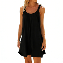 Women's beach dress, beachwear, cover-up, casual-Black S