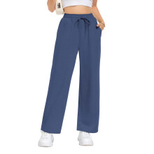 Womens Sweatpants Loose High Waist Wide Leg Lounge-gray blue XL