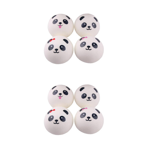 8Pcs Jumbo Panda Bread Bun PU Slow Rising Stress Reliever
