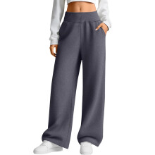 Women's Loose Straight Leg Sweatpants, High-Dark Grey XXL