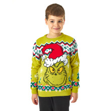 (13-14 Years) The Grinch Christmas Jumper (Unisex Kids Green)