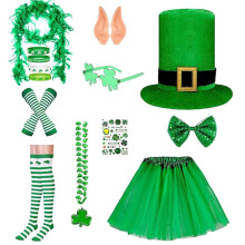Top Hat Panama Hat Leprechaun Headwear Green for Women Men-A