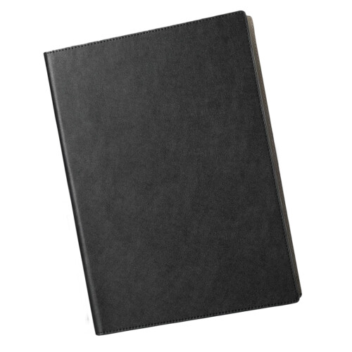 PU Leather A4 Folders Features Magnetic Seal for-Black