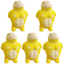 5St PU Gele Gorilla Knijp Speeltjes Compact En Leuk Voor Feestjes
