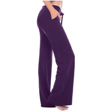 Women's Cargo Pants High Waist Fashion Flared Elastic-Purple M
