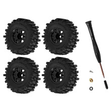 1/30 Scale 0.7 Inch Wheel Set With Soft Rubber Tires For-Black