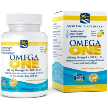Nordic Naturals Omega One - 650 mg Omega-3 & Vitamin D3 - 30 Softgels