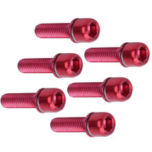 M5x18mm Bicycle Stem Bolt with Spacer Steel Red