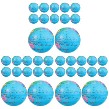 36St Blauwe PU Stressbal Aardbol Voor Kinderen Ontspanning