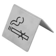 Stainless Steel No Smoking Sign for Table 2 Pack