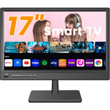 ZOSHING 17 Inch Smart TV,Small Television with HDMI Input,Built-in Digital Tuner/USB-Supports Wall-Mounted-for Bedroom,Kitchen,RV- Remote Control
