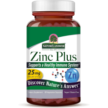Nature's Answer, Zink Plus, 25 mg, 60 Vegetariska kapslar
