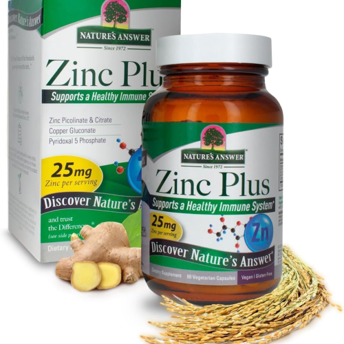 Nature's Answer, Ζινκ Πλάς, 25 mg, 60 Φυτοφαγικά Φιαλίδια 1