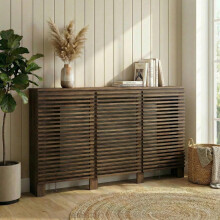 HEATSYNC® Radiator Cover Walnut Horizontal MDF Cabinet Large (W: 150cm / H: 81.5cm / D: 19cm)