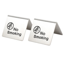 Stainless Steel No Smoking Table Tent 2pc
