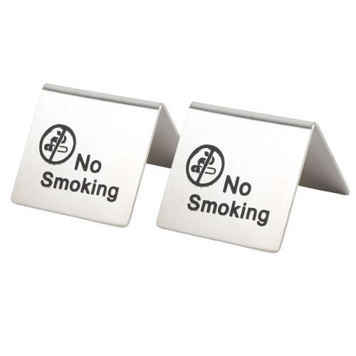 Stainless Steel No Smoking Table Tent 2pc