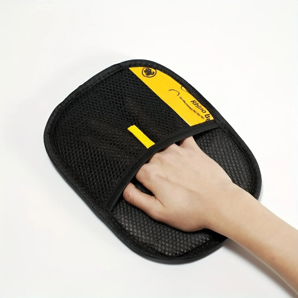 Brand New Black/Yellow Upgrade Large Pet Static Hair Removal Gloves - & Cat Grooming Mitts