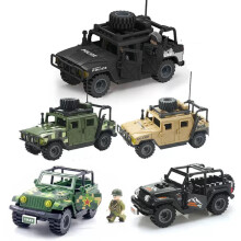 5PCS  Military Armor Hummer Car Police Car Jeep Mini Doll Toy Suitable fit  Lego