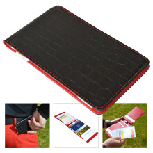 On Par Premium Croc Golf Scorecard Holder - Black / Red