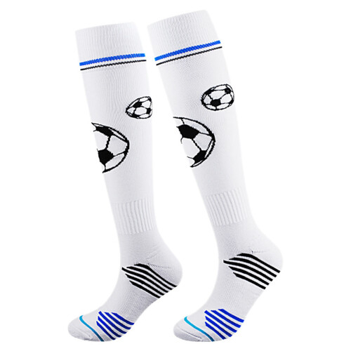 1 Pair Children's Athletic Socks With Nonslip Elastic-White S