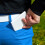 On Par Premium Croc Golf Scorecard Holder - White / Blue 4