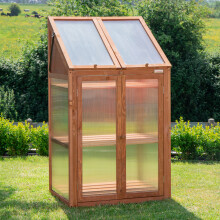 1.2m x 0.69m Small Natural Wooden Mini Greenhouse Cold Frame
