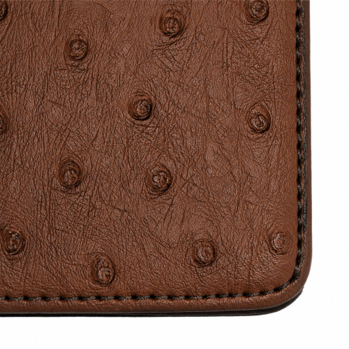 On Par Real Leather Ostrich Scorecard Holder - Brown/Black 1