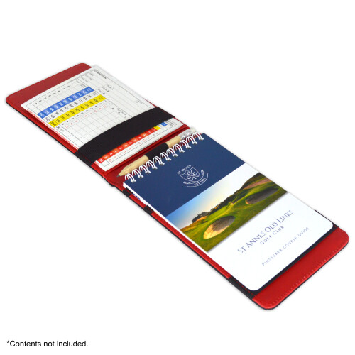 On Par Real Leather Ostrich Scorecard Holder - Black/Red 2