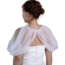 Pure bruiloft sjaal zacht nylon stal bruidsschouderomslag-Beige