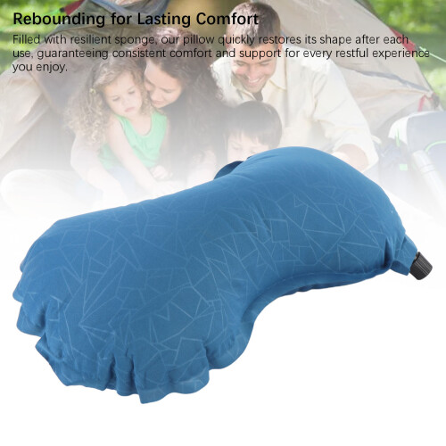 Inflatable Ergonomic Travel Pillow Blue