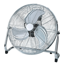 (Silver) 18" High Velocity Chrome Floor Fan – Heavy Duty Industrial Metal Cold Air Circulator with 3 Speeds, Adjustable Tilt & Carrying Handle