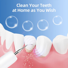 (White) 2026 New Soundwave Technology Teeth Cleaner, Intelligent Home Oral Cleaning Kit, LED Light, Five Adjustable Modes, with Metal Oral Mirror