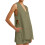 Cotton Sets for Women 2 Piece Side Button Down V-Army Green L 1
