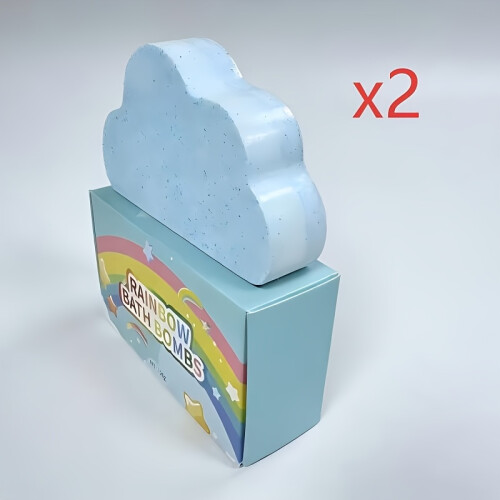 2pcs Cloud Bath Salt Balls, Large 120G Bath Bombs, Gift Box Packaged Bath Balls, Bath Additive, Moisturizing Care,