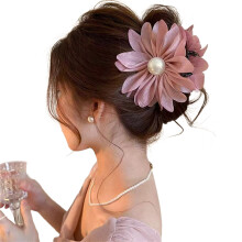Elegante stoffen bloemspeld met pareldetail en lichtgewicht-Roze