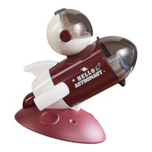 Novelty Space Theme Pen Cup Desktop Organiser for Pen Ruler-Red