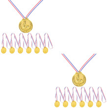 12Stk Goldene Dekorative Kindermedaillen Für Party Und Sportspiele