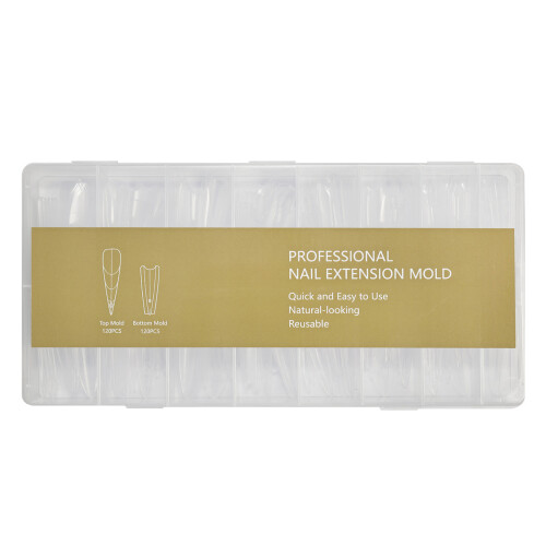 240Pcs Clear Sandwich Nail Double Forms Set-Long pointed shape