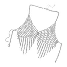 Sparkling Mesh Body Jewelry with Plating Adjustable-Silver