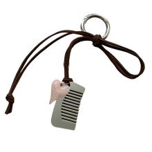 Charmante hartsleutelhanger met delicate-donkerbruin