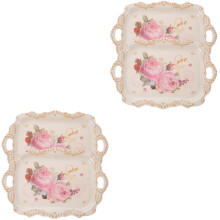 4St Koffiedienblad Met Handgrepen Europees Stijl En Dessert