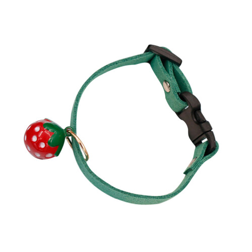 1Collier Avec Grelot Vert, Réglable , Style Fraise